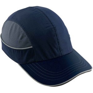 Ergodyne Long-brim Bump Cap - Recommended for: Aircraft, Manufacturing, Maintenance, Warehouse - Long Size - Head Protection - ABS Plastic Shell, Nylon Cap - Navy Blue - 1 Each