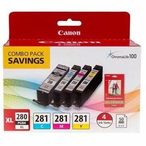 Canon Inkjet Ink Cartridge/Paper Kit - Combo Pack - Black, Cyan, Magenta, Yellow Pack