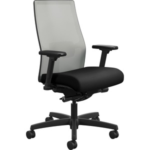 HON+Ignition+HIWMMKD+Task+Chair+-+Black+Fabric+Seat+-+Fog+Ilira-stretch+Back+-+Black+Frame+-+Mid+Back+-+5-star+Base+-+1+Each
