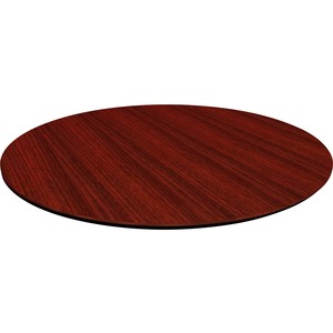 Lorell Knife Edge Banding Round Conference Tabletop - Mahogany Round, Laminated Top - 1
