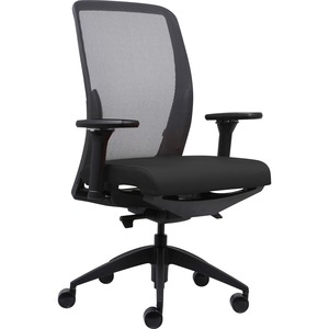 Lorell+Executive+Mesh+High-Back+Office+Chair+-+Black+Fabric+Seat+-+High+Back+-+Armrest+-+1+Each