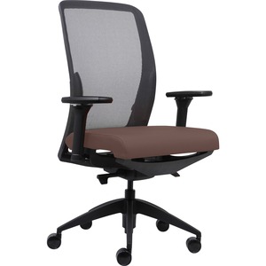 Lorell+Executive+Mesh+High-Back+Office+Chair+-+Beige+Crepe+Fabric+Seat+-+High+Back+-+Armrest+-+1+Each