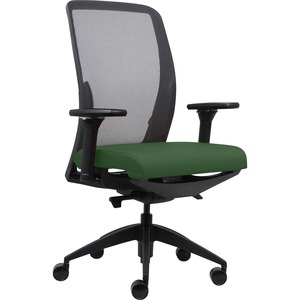 Lorell+Executive+Mesh+High-Back+Office+Chair+-+Green+Crepe+Fabric+Seat+-+High+Back+-+Armrest+-+1+Each