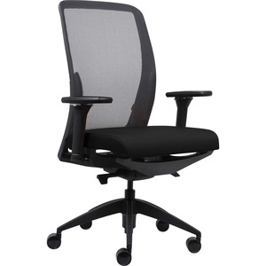 Lorell+Executive+Mesh+High-Back+Office+Chair+-+Black+Vinyl+Seat+-+High+Back+-+Armrest+-+1+Each