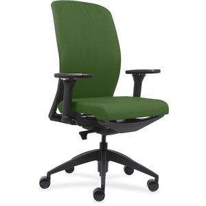 Lorell+Executive+High-Back+Office+Chair+-+Green+Fabric+Seat+-+Green+Fabric+Back+-+Black+Frame+-+High+Back+-+Armrest+-+1+Each