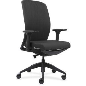 Lorell+Executive+High-Back+Office+Chair+-+Black+Fabric+Seat+-+Black+Fabric+Back+-+Black+Frame+-+High+Back+-+Vinyl+-+Armrest+-+1+Each