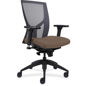 Lorell+Justice+Series+Mesh+High-Back+Chair+-+Beige+Fabric%2C+Foam+Seat+-+High+Back+-+Black+-+1+Each