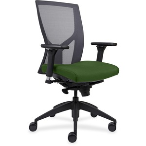 Lorell+Justice+Series+Mesh+High-Back+Chair+-+Fern+Green+Fabric%2C+Foam+Seat+-+High+Back+-+Black+-+1+Each