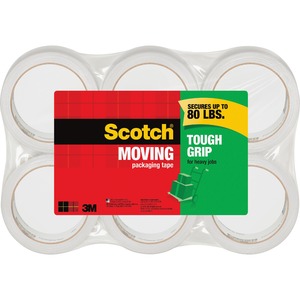 Scotch+Tough+Grip+Moving+Packaging+Tape+-+43.70+yd+Length+x+1.88%26quot%3B+Width+-+Fiber+-+6+%2F+Pack+-+Clear