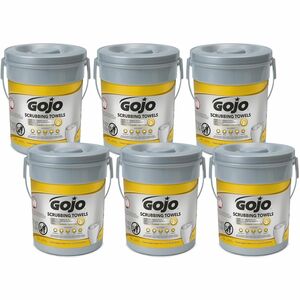 Gojo%C2%AE+Scrubbing+Towels+-+10.50%26quot%3B+Width+x+13%26quot%3B+Length+-+White+-+72%2FTub+-+6+%2F+Carton