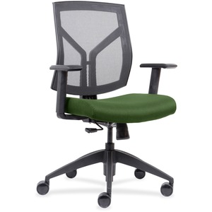 Lorell+Mesh+Mid-Back+Office+Chair+-+Green+Fabric%2C+Foam+Seat+-+Black+Frame+-+Mid+Back+-+1+Each