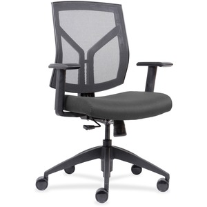Lorell+Mesh+Mid-Back+Office+Chair+-+Ash+Gray+Fabric%2C+Foam+Seat+-+Black+Frame+-+Mid+Back+-+1+Each