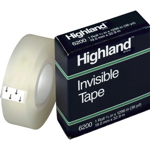Highland+Matte-finish+Invisible+Tape+-+36+yd+Length+x+0.75%26quot%3B+Width+-+1%26quot%3B+Core+-+For+Mending%2C+Holding%2C+Splicing+-+12+%2F+Pack+-+Matte+-+Clear