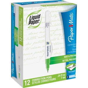 Paper+Mate+Liquid+Paper+All-purpose+Correction+Pen+-+7+mL+-+Double+Ball+Tip%2C+Fast-drying%2C+Pocket+Clip+-+12+%2F+Box