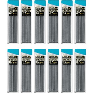 Pentel+Super+Hi-Polymer+Leads+-+0.7+mmMedium+Point+-+HB+-+Black+-+12+%2F+Box