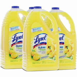 Lysol+Clean%2FFresh+Lemon+Cleaner+-+For+Multi+Surface+-+144+fl+oz+%284.5+quart%29+-+Clean+%26+Fresh+Lemon+Scent+-+4+%2F+Carton+-+Disinfectant%2C+Long+Lasting%2C+Antibacterial+-+Yellow