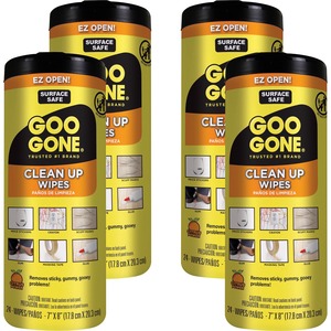 Goo+Gone+Tough+Task+Wipes+-+24+%2F+Canister+-+4+%2F+Carton+-+Disposable%2C+Non-abrasive+-+White