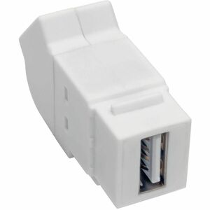 Tripp Lite by Eaton USB 2.0 All-in-One Keystone/Panel Mount Angled Coupler (F/F), White