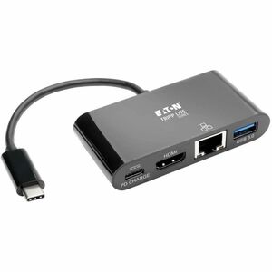 Tripp Lite by Eaton USB C to HDMI Multiport Adapter Docking Station USB Type C to HDMI Black, Thunderbolt 3 Compatible, USB Type C, USB-C, USB Type-C