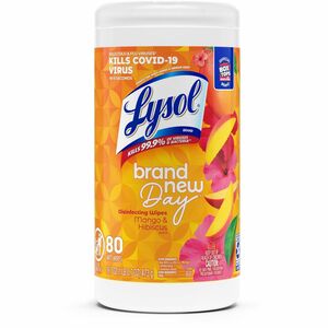Lysol+Brand+New+Day+Disinfecting+Wipes+-+Mango+Scent+-+80+%2F+Canister+-+1+Each+-+Disinfectant%2C+Pre-moistened%2C+Strong+-+White