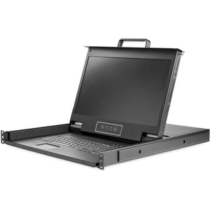 StarTech.com Rackmount KVM Console HD 1080p - Single Port VGA KVM w/17" LCD Monitor - 1U LCD KVM Server Rack Drawer w/Cables - USB Support - Rackmount KVM Console with HD widescreen (16:9) 1080p - 17.3in LCD panel - Rack mount monitor works with virtually any KVM switch that supports VGA & USB interfaces - 1U single port server rack drawer with durable steel housing 50,000 hour MTBF