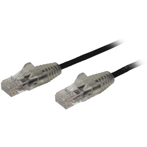 StarTech.com 1 ft CAT6 Cable - Slim CAT6 Patch Cord - Black- Snagless RJ45 Connectors - Gigabit Ethernet Cable - 28 AWG - LSZH (N6PAT1BKS) - Slim CAT6 cable is 36% thinner than a standard CAT 6 network cable - Patch cable is tested to comply with Category 6 requirements - Snagless connectors provide a secure Gigabit Ethernet connection - Built with 28 AWG Copper Wire - LSZH Certification