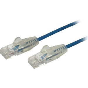 StarTech.com 3 ft CAT6 Cable - Slim CAT6 Patch Cord - Blue - Snagless RJ45 Connectors - Gigabit Ethernet Cable - 28 AWG - LSZH (N6PAT3BLS) - Slim CAT6 cable is 36% thinner than a standard CAT 6 network cable - Patch cable is tested to comply with Category 6 requirements - Snagless connectors provide a secure Gigabit Ethernet connection - Built with 28 AWG Copper Wire - LSZH Certification