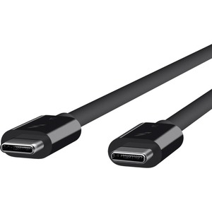 Belkin Thunderbolt 3 Cable (USB-C to USB-C) (100W) (1.6ft/0.5m) - 1.6 ft Thunderbolt 3 Video/Data Transfer Cable for Video Device, Hard Drive, MacBook Pro, iMac - First End: 1 x USB Type C - Male - Second End: 1 x USB Type C - Male - 40 Gbit/s - Black - 1