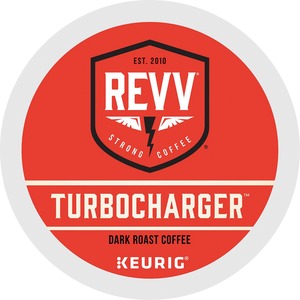 revv® K-Cup Turbocharger Coffee - Compatible with Keurig Brewer - Extra Bold/Dark - 24 / Box