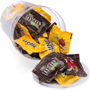 Office Snax M&Ms Plain & Peanut Candy Tub - Chocolate, Peanut - Individually Wrapped - 1.75 lb - 1 Each Per Tub