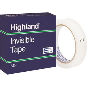 Highland+3%2F4%26quot%3BW+Matte-finish+Invisible+Tape+-+72+yd+Length+x+0.75%26quot%3B+Width+-+3%26quot%3B+Core+-+For+Mending%2C+Holding%2C+Splicing+-+12+%2F+Pack+-+Matte+-+Clear