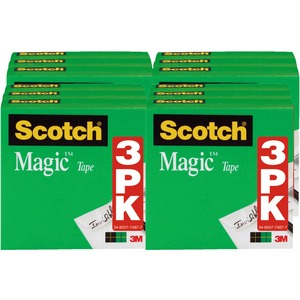 Scotch+1%2F2%26quot%3BW+Magic+Tape+-+36+yd+Length+x+0.50%26quot%3B+Width+-+1%26quot%3B+Core+-+For+Mending%2C+Splicing+-+12+%2F+Bundle+-+Matte+-+Clear