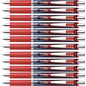 EnerGel+EnerGel+RTX+Liquid+Gel+Pens+-+Fine+Pen+Point+-+0.5+mm+Pen+Point+Size+-+Needle+Pen+Point+Style+-+Refillable+-+Retractable+-+Red+Gel-based+Ink+-+Blue+Barrel+-+Stainless+Steel+Tip+-+12+%2F+Box