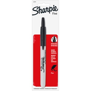 Sharpie+Precision+Permanent+Marker+-+Fine+Marker+Point+-+Retractable+-+Black+-+6+%2F+Box