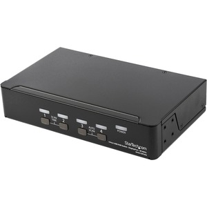 StarTech.com 4 Port DisplayPort KVM Switch - 4K 60Hz - Single Display - UHD DP 1.2 USB KVM Switch with USB 2.0 Hub & Audio - TAA Compliant - 4 Port DisplayPort KVM Switch with Audio/ Hotkey/ Manual Switching - 3840 x 2160 60Hz - 4K UHD - HDCP - DP 1.2 - USB 2.0 Hub - MST Passthrough - Steel housing - OS independent works with Dell Lenovo HP - 3 year warranty - TAA Compliant