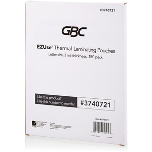 GBC+Fusion+EZUse+Laminating+Pouches+-+Sheet+Size+Supported%3A+Letter+8.50%26quot%3B+Width+x+11%26quot%3B+Length+-+Laminating+Pouch%2FSheet+Size%3A+3+mil+Thickness+-+Glossy+-+for+Document+-+UV+Resistant%2C+Durable+-+Clear+-+150+%2F+Pack