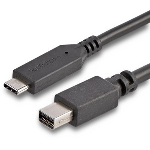 StarTech.com 6 ft. / 1.8 m USB-C to Mini DisplayPort Cable - 4K 60Hz - Black - USB 3.1 Type-C to Mini DP Adapter Cable - mDP Cable - USB-C to Mini DisplayPort cable and adapter in one - USBC to mDP cable supports resolutions up to 4K 60Hz - Black cable matches your black USBC Ultrabook or laptop - mDP cable works with Thunderbolt 3 ports and USB C ports that support DP Alt Mode