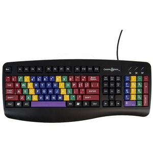 Ablenet LessonBoard standard QWERTY keyboard color coded by finger layout - Cable Connecti