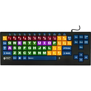 Ablenet Kinderboard Large Key Keyboard Wired color-coded Keys - Cable Connectivity - USB 2