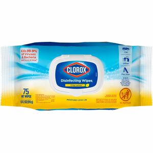 Clorox+Disinfecting+Cleaning+Wipes+-+Crisp+Lemon+-+White+-+75+Per+Flex+Pack+-+1+Each