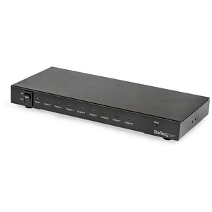 StarTech.com 8-Port 4K 60Hz HDMI Splitter - HDR Support - HDMI 2.0 Splitter - 7.1 Surround Sound Audio - Easily distribute an HDMI 4K 60Hz signal to up to eight monitors with this splitter - 7.1 surround sound audio - 4K 60Hz HDMI splitter - 4K HDMI splitter - splitter / 8 Port HDMI splitter - HDMI splitter box - HDMI distribution amplifier