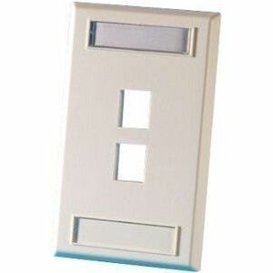 Ortronics Single Gang Keystone Faceplate, 2 Port, Fog White