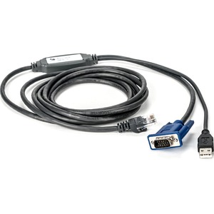 Vertiv Avocent USB Integrated Access Cable, 10 ft. With USB Type A, HD-15-Male, RJ-45-Male Connectors