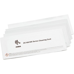Zebra Cleaning Card Kit (Improved), ZC100/300, 5 Cards - For Printer Head - 5 - White
