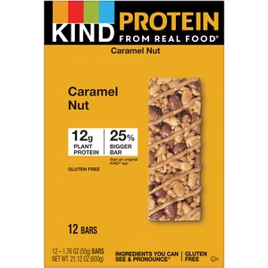 KIND Protein Bars - Trans Fat Free, Low Sodium, Gluten-free, Individually Wrapped - Toasted Caramel Nut - 1.76 oz - 12 / Box