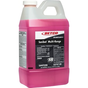 Betco+Symplicity+Sanibet+MultiRange+Sanitizer+-+Concentrate+-+67.6+fl+oz+%282.1+quart%29+-+1+Each+-+Deodorize%2C+Disinfectant+-+Pink