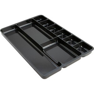 Lorell+Drawer+Tray+Organizer+-+9+Compartment%28s%29+-+1.3%26quot%3B+Height+x+14%26quot%3B+Width+x+9.4%26quot%3B+Depth+-+Black+-+1+Each