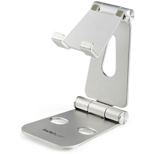 StarTech.com Phone and Tablet Stand - Foldable Universal Mobile Device Holder - Smartphones/Tablets - Adjustable Cell Phone Stand for Desk - Universal phone and tablet stand allows for easy use of your phone or tablet (such as the iPad Pro), w/o having to hold it - Adjustable phone & tablet holder offers multi angle viewing - Portable w/ a compact, foldable design - Aluminum construction