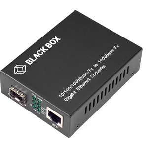 Black Box Gb ETH MED CONV SFP - Gigabit Ethernet (1000-Mbps) Media Converter - 10/100/1000