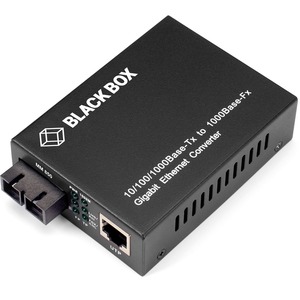 Black Box Copper to Fiber Media Converter Multimode SC 1000Mbps to RJ45 - 1 x Network (RJ-